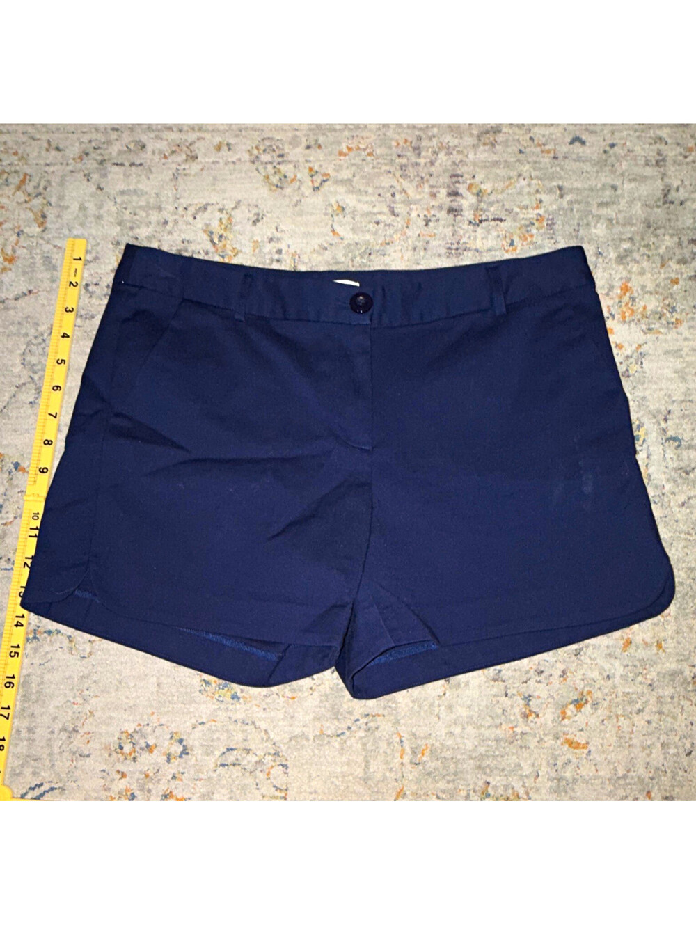 Jade Chino Shorts Blue Size 6 Mid Rise 3" Inseam Cotton Stretch Pockets A382